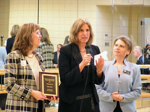 Janet Terry (center) with GOCA President Barbara Falcigno (left) and Sen. Rona Kramer (right).